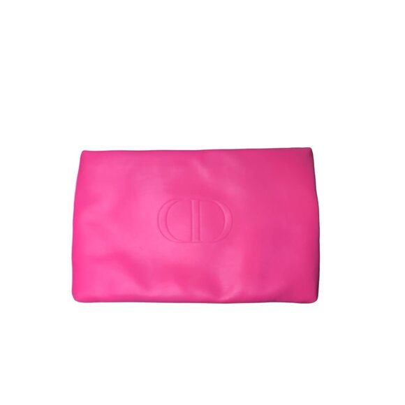 DIOR Vegan Leather Two tone red pink POUCH - Picture 2 of 7